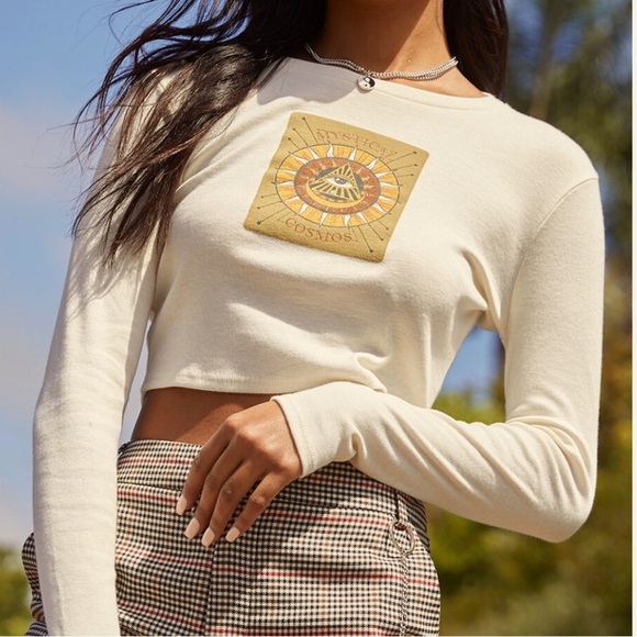 Nikxie Los Angeles Mystical Cosmos Long Sleeve Crop Tee shirt All-seeing eye XL - Picture 1 of 5